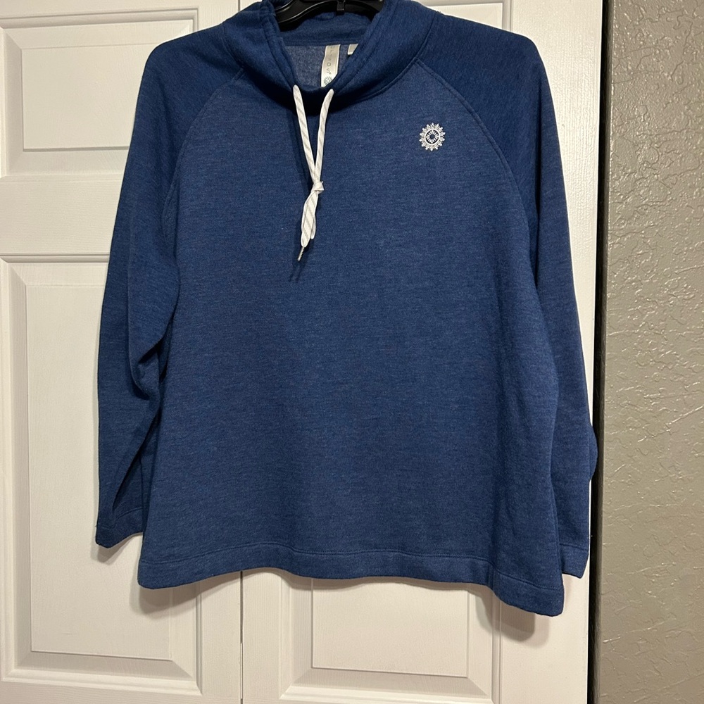 Brisas Blue Hoodie with White Drawstring